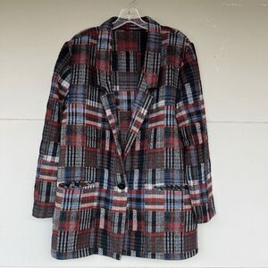 VTG Plaid Wool Blend Oversized Blazer L XL – Cottagecore Dark Academia USA